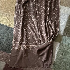 Kashmir Cashmere / Wool Scarf / Pure Wool Shawl Scarf - Embroidered flowers